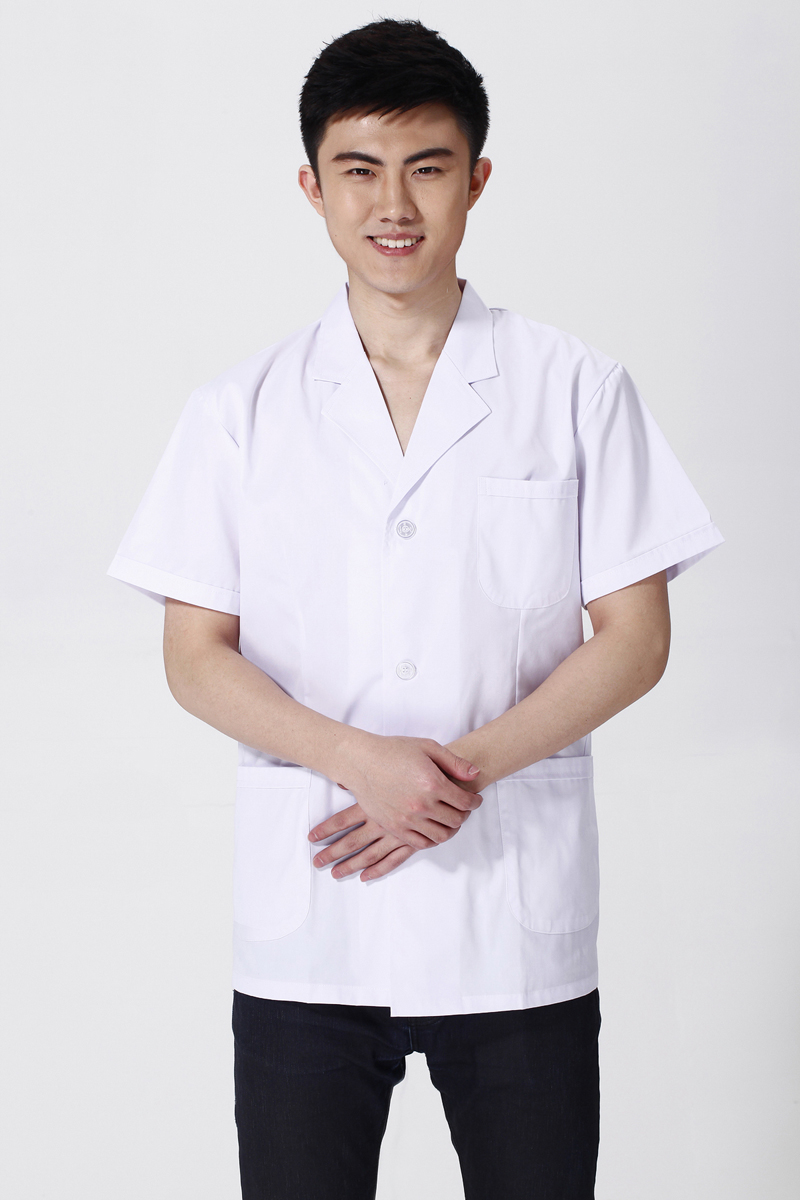 Male doctor summer short white shirt