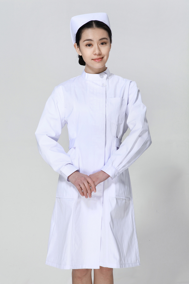 白色护士服冬款左偏襟立领