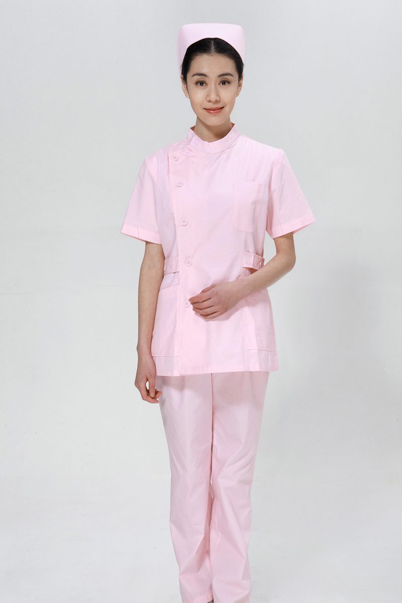 Powder nurse summer suit right side opening collar - copy